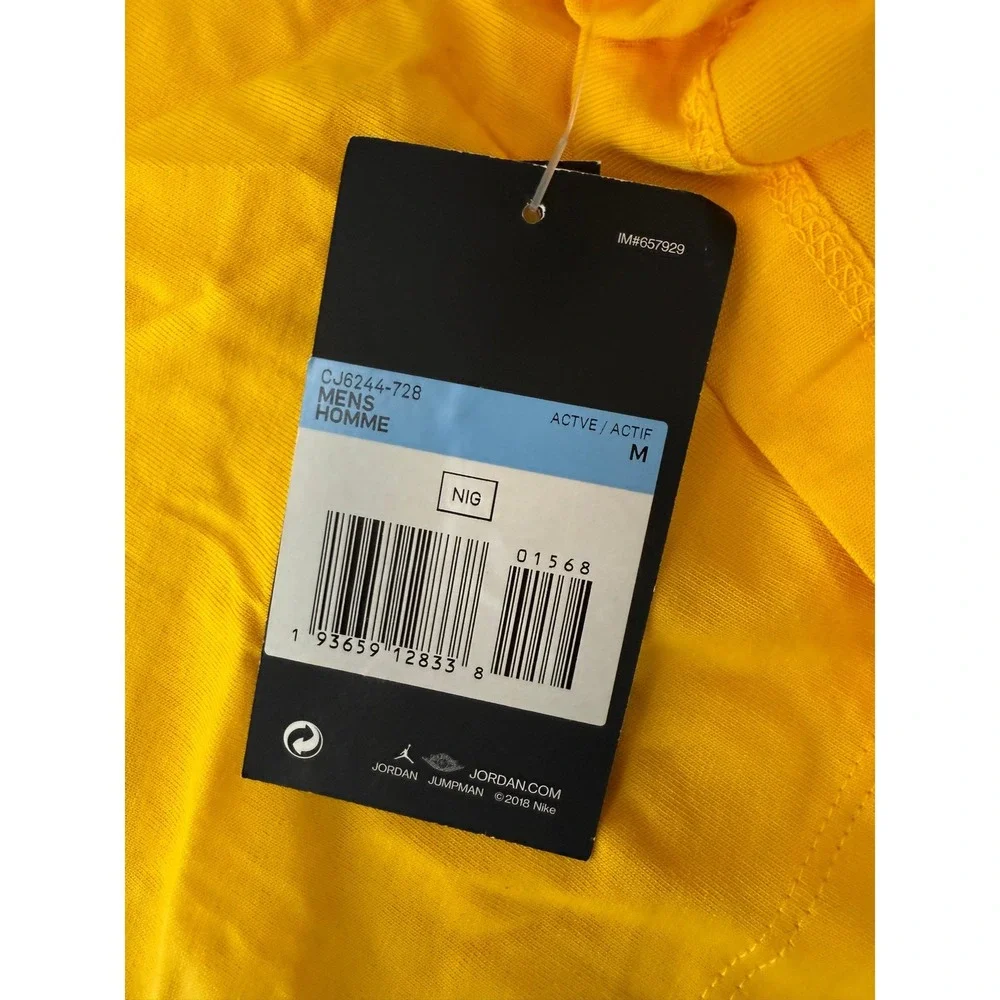 Jordan‎ Mens Jumpman Poolside Tee Shirt Yellow Blue Medium NEW